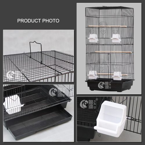 Misam Pet Bird Cages Black White Golden