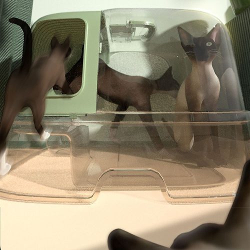 Misam Anti-Splashing Cat Litter Box With Handy Litter Scoop