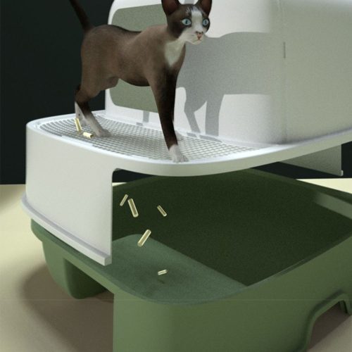 Misam Anti-Splashing Cat Litter Box With Handy Litter Scoop