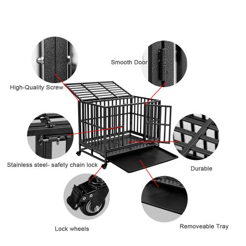 Misam Heavy Duty Metal Dog Cage Kennel