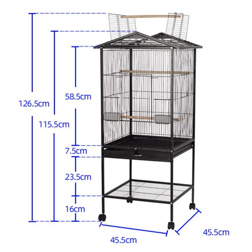 Misam Metal Bird Cage Feeder Stand  Perch
