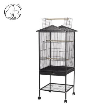 Misam Metal Bird Cage Feeder Stand  Perch