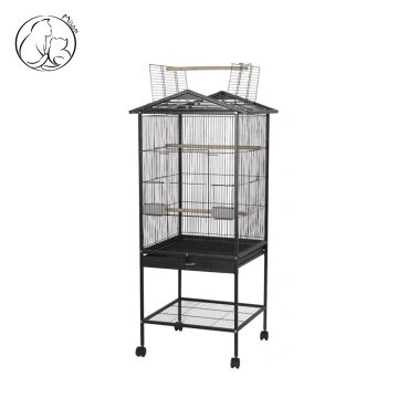 Misam Metal Bird Cage Feeder Stand  Perch