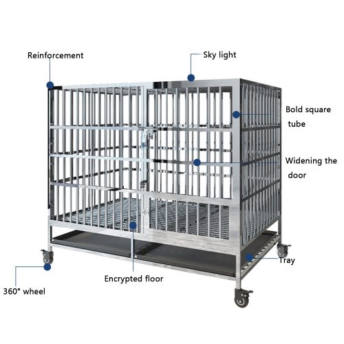 Misam Heavy Duty Stainless Steel Dog Cage