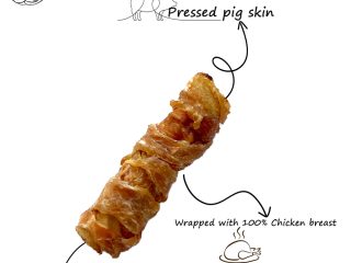 Misam Dog Treats -Chicken Breast Wrapped Pig Skin