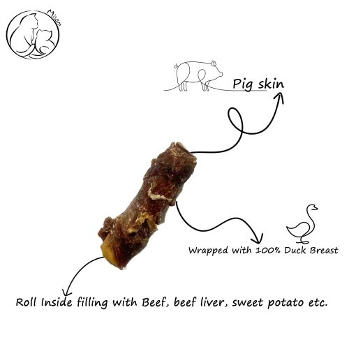 Misam Dog Treats -Duck Breast Wrapped Pig Skin